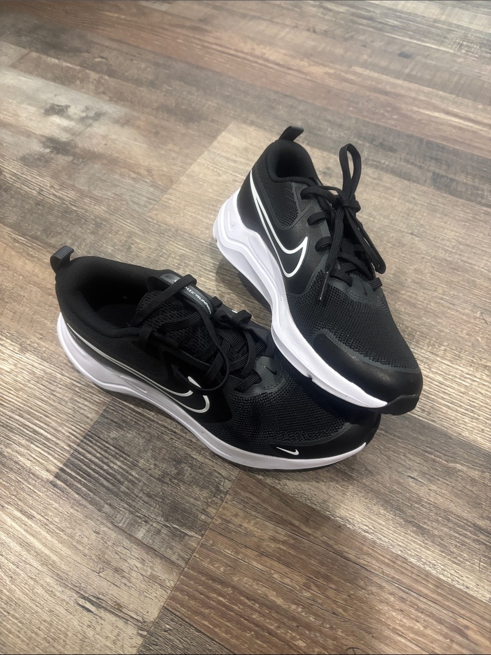 Nike Black and White Youth Running Sneakers